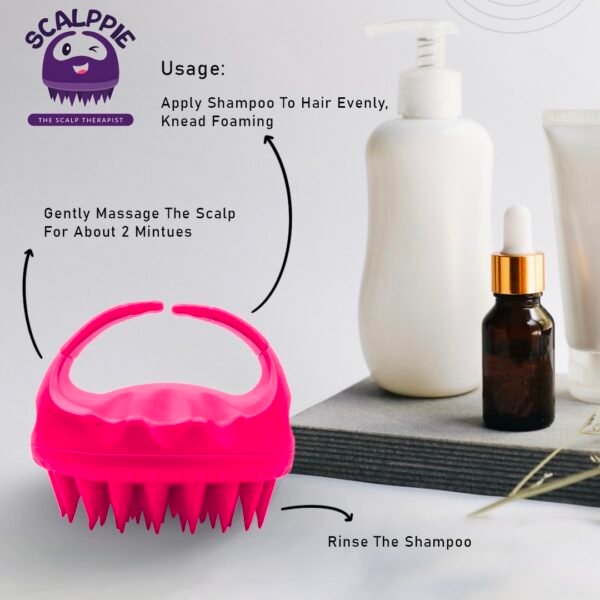 Scalp massager and Shampoo brush - essential tools for scalp care and hair health. Soft bristles and ergonomic design ensure a gentle and effective massage experience. Enhance your shower routine and promote healthy hair growth.